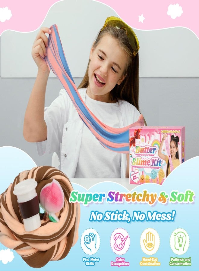Keemanman 6 Pack Butter Slime Kit for Girls, Kids Slime, Toys for Ages 6-8 8-13 Girls Boys, Cool Girl Birthday Gifts Party Favors Cute Stuff Stocking Stuffers for 4 5 7 9 10 11 12 Year Old - Image 5